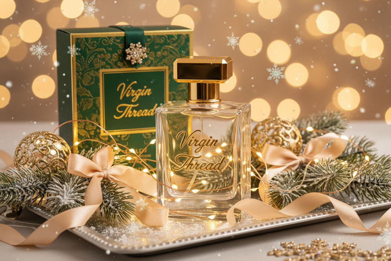 virgin thread branded purfume and christmas new year holiday spirit